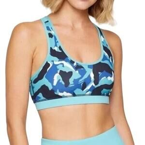 Four Laps NWT Infinity Sports Bra Crisp Camo Porcelain Sz S Stretch Athletic Fit